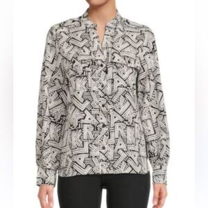 NEW KARL LAGERFELD PARIS Utility Logo Blouse Size: XXS